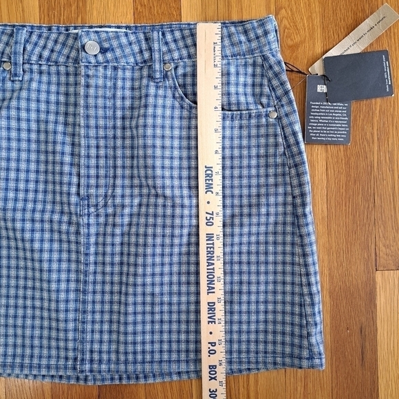 Reformation NEW Cher Mini Skirt in Valley Plaid Size 32 Blue and White Preppy - Picture 12 of 12